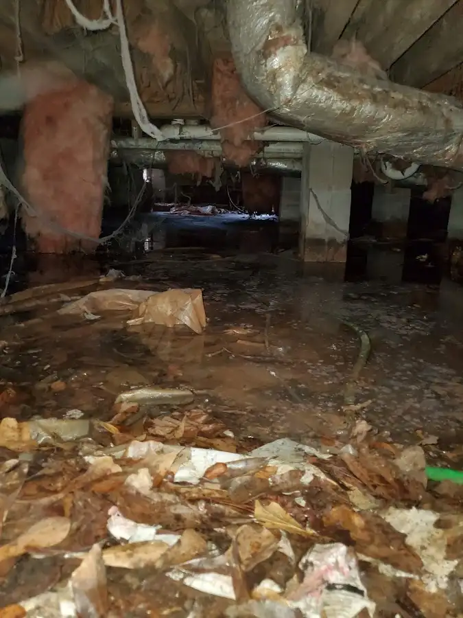 Crawl space flood assessment for Commercial Water Damage Restoration in Riverside